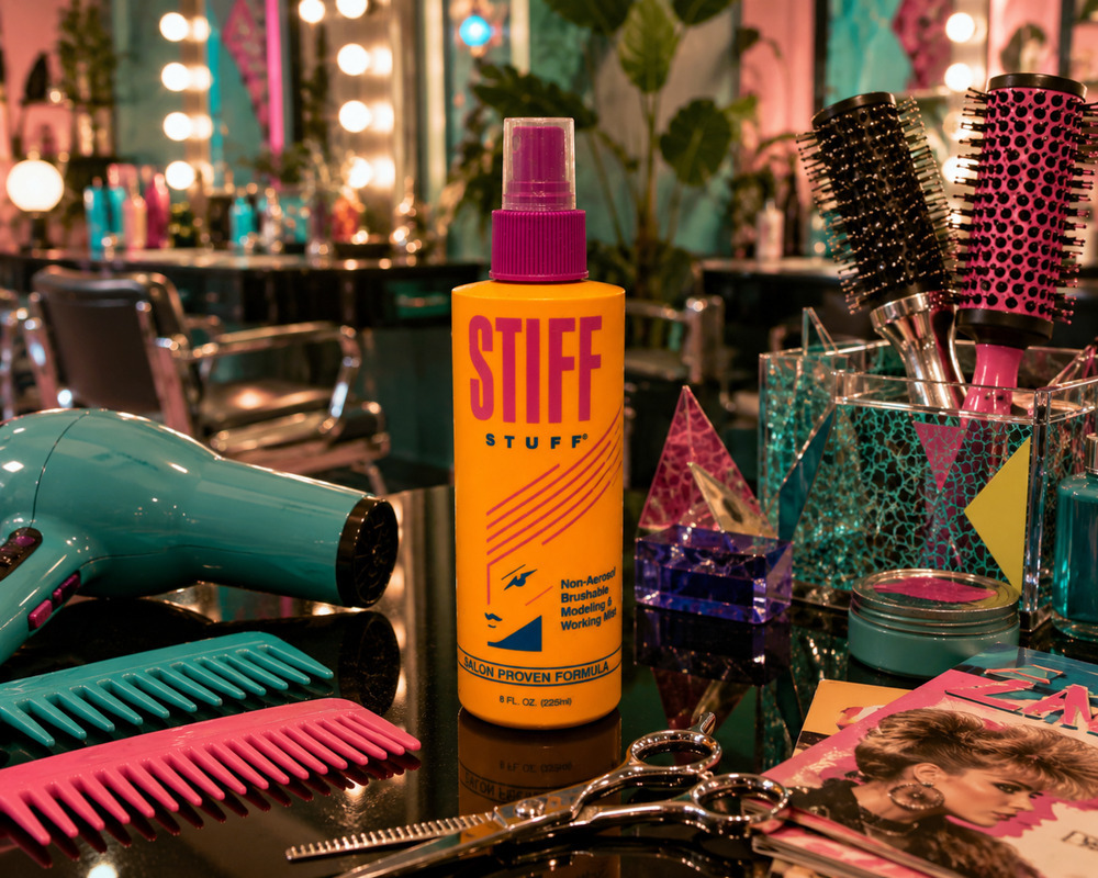 Vintage 1990 Stiff Stuff Styling Mist 8 Oz NOS Full Brushable Working Spray USA
